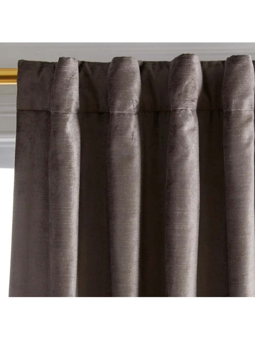 NWT QUINCE Set Of 2 48x96 Cotton Velvet True Blackout Curtains Slate 9240